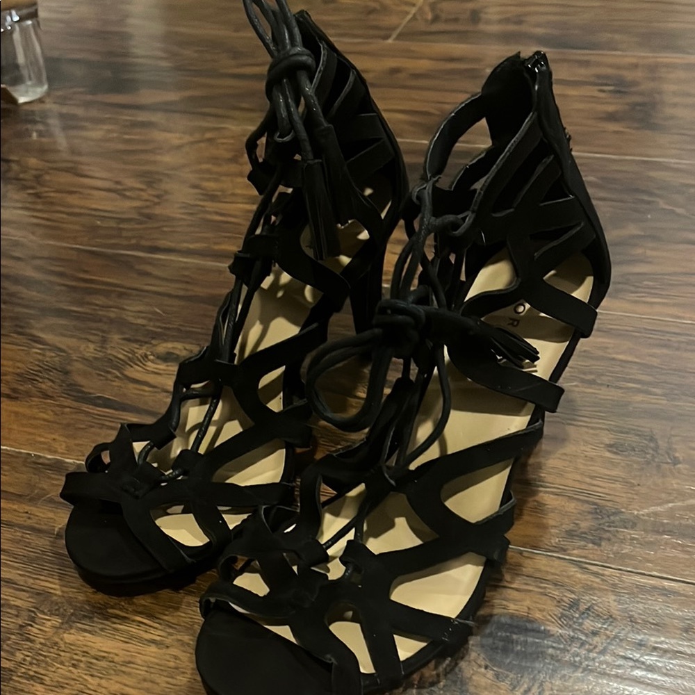 Torrid Elegant Black Strappy Heels